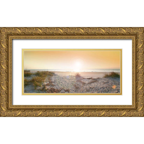Sunrise on Tybee Island Beach-Georgia-USA Gold Ornate Wood Framed Art Print with Double Matting by Miller, Anna