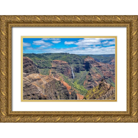 Waimea Canyon-Kauai-Hawaii-USA Gold Ornate Wood Framed Art Print with Double Matting by Engelbrecht, Lisa S.