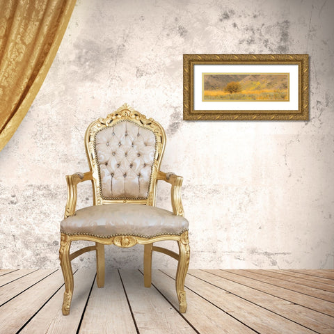 Idaho-Highway 89-Montpelier-Lone tree golden autumn colors Gold Ornate Wood Framed Art Print with Double Matting by Gulin, Sylvia