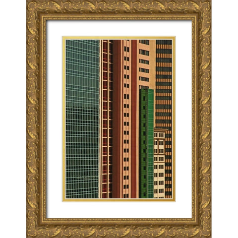 Nevada, Las Vegas Colorful building exterior Gold Ornate Wood Framed Art Print with Double Matting by Flaherty, Dennis