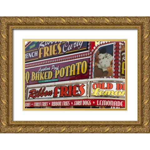 Indiana, Indianapolis Food vendor signs Gold Ornate Wood Framed Art Print with Double Matting by Kaveney, Wendy