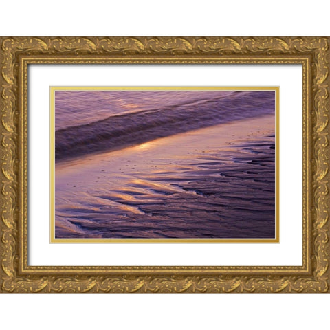 ME, Phippsburg Sunrise on Popham Beach Gold Ornate Wood Framed Art Print with Double Matting by Clemons, Kathleen