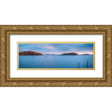 Maine-Mt Desert Island-Bar Harbor-view of Frenchman Bay-autumn Gold Ornate Wood Framed Art Print with Double Matting by Bibikow, Walter