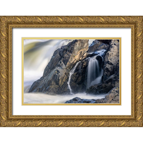 Usa-Maryland Great Falls Overlook-Potomac River-Long Exposure of the Water of the Potomac Gold Ornate Wood Framed Art Print with Double Matting by Looney, Hollice