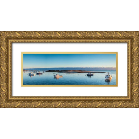 New England-Massachusetts-Cape Cod-Chatham-Chatham Harbor-dawn Gold Ornate Wood Framed Art Print with Double Matting by Bibikow, Walter