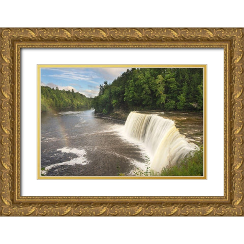 Upper Tahquamenon Falls-Tahquamenon Falls State Park-Upper Peninsula-Michigan Gold Ornate Wood Framed Art Print with Double Matting by Majchrowicz, Alan