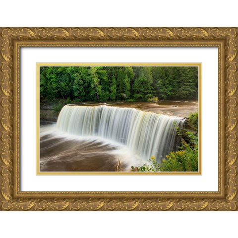 Upper Tahquamenon Falls-Tahquamenon Falls State Park-Upper Peninsula-Michigan Gold Ornate Wood Framed Art Print with Double Matting by Majchrowicz, Alan