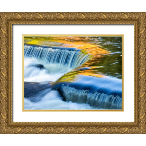 US-Michigan-Upper Peninsula Reflections on Bond Falls Gold Ornate Wood Framed Art Print with Double Matting by Eggers, Julie
