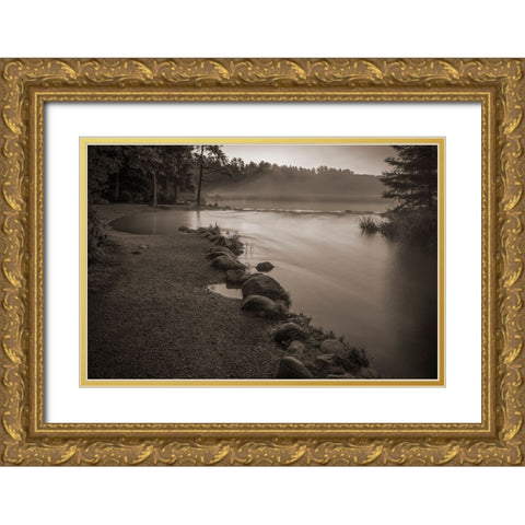 USA-Minnesota-Itasca State Park-Mississippi Headwaters Gold Ornate Wood Framed Art Print with Double Matting by Hawkins, Peter
