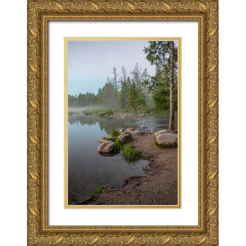 USA-Minnesota-Itasca State Park-Mississippi Headwaters Gold Ornate Wood Framed Art Print with Double Matting by Hawkins, Peter