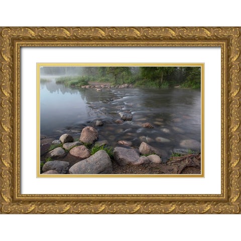 USA-Minnesota-Itasca State Park-Mississippi Headwaters Gold Ornate Wood Framed Art Print with Double Matting by Hawkins, Peter