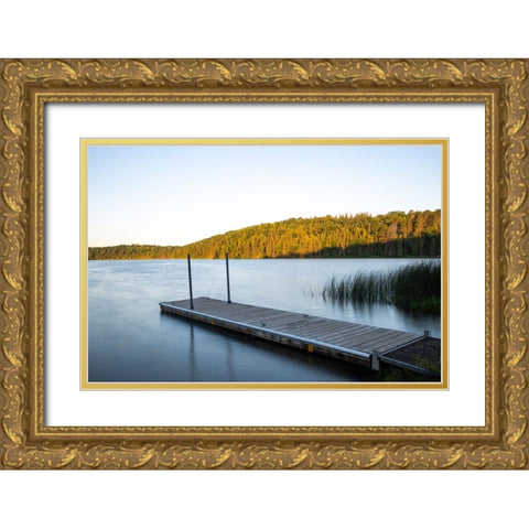 USA-Minnesota-La Salle Lake State Recreation Area boat launch Gold Ornate Wood Framed Art Print with Double Matting by Hawkins, Peter