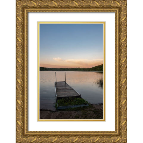 USA-Minnesota-La Salle Lake State Recreation Area boat launch Gold Ornate Wood Framed Art Print with Double Matting by Hawkins, Peter