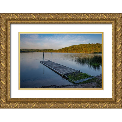USA-Minnesota-La Salle Lake State Recreation Area boat launch Gold Ornate Wood Framed Art Print with Double Matting by Hawkins, Peter