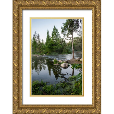 USA-Minnesota-Itasca State Park-Mississippi Headwaters Gold Ornate Wood Framed Art Print with Double Matting by Hawkins, Peter