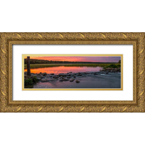 USA-Minnesota-Itasca State Park-Mississippi Headwaters Gold Ornate Wood Framed Art Print with Double Matting by Hawkins, Peter