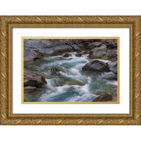 Sacred Dancing Cascade in McDonald Creek in Glacier National Park-Montana-USA Gold Ornate Wood Framed Art Print with Double Matting by Haney, Chuck