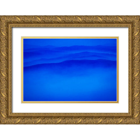 Wildfire smoke and clouds mixing-Stillwater State Forest near Whitefish-Montana-USA Gold Ornate Wood Framed Art Print with Double Matting by Haney, Chuck