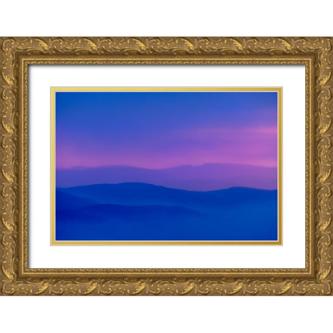 Wildfire smoke and clouds mixing-Stillwater State Forest near Whitefish-Montana-USA Gold Ornate Wood Framed Art Print with Double Matting by Haney, Chuck