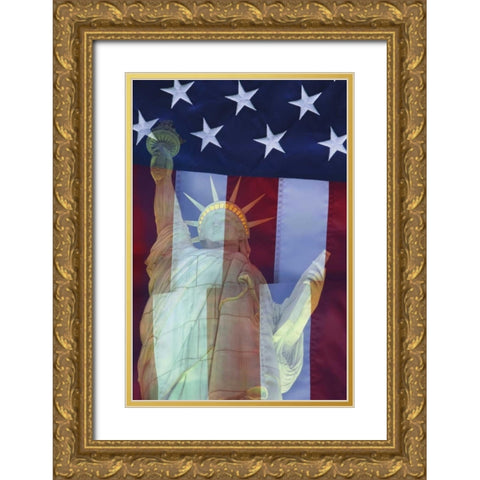 Nevada, Las Vegas Symbols of Independence Gold Ornate Wood Framed Art Print with Double Matting by Flaherty, Dennis