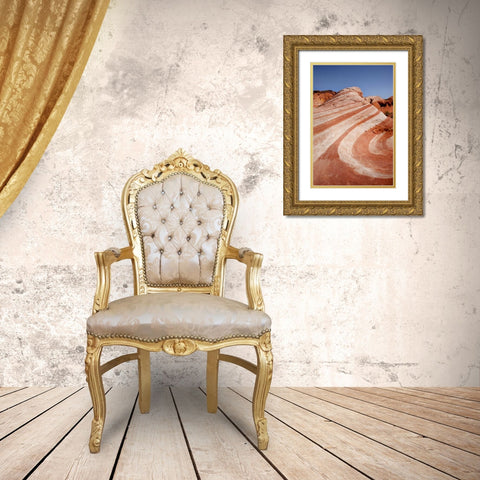 Nevada, Valley of Fire SP Striped sandstone Gold Ornate Wood Framed Art Print with Double Matting by Grall, Don
