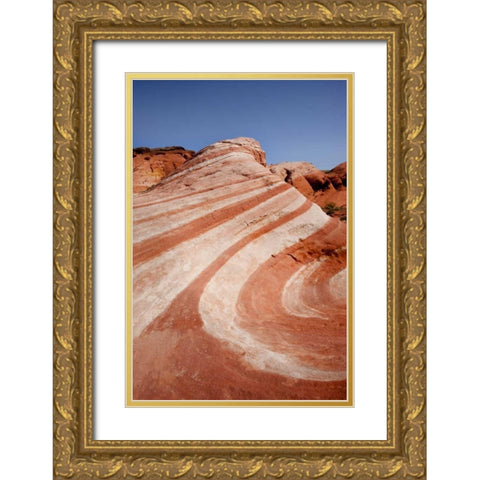 Nevada, Valley of Fire SP Striped sandstone Gold Ornate Wood Framed Art Print with Double Matting by Grall, Don