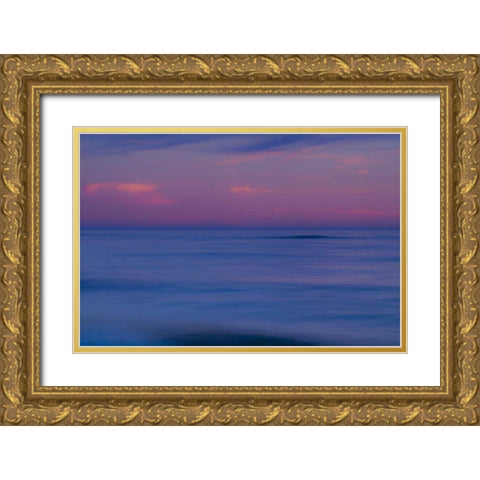 New Jersey, Cape May Sunrise on ocean shore Gold Ornate Wood Framed Art Print with Double Matting by OBrien, Jay