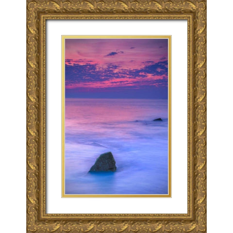New Jersey, Cape May Scenic on Cape May Beach Gold Ornate Wood Framed Art Print with Double Matting by OBrien, Jay