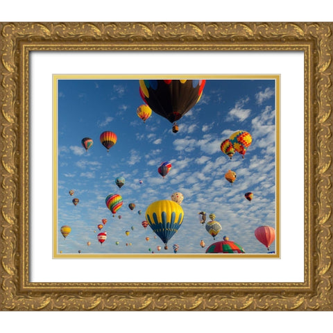 Mass Ascension Albuquerque International Balloon Fiesta-Albuquerque-New Mexico Gold Ornate Wood Framed Art Print with Double Matting by Pryor, Maresa