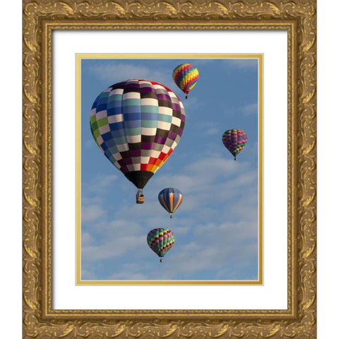 Mass Ascension Albuquerque International Balloon Fiesta-Albuquerque-New Mexico Gold Ornate Wood Framed Art Print with Double Matting by Pryor, Maresa