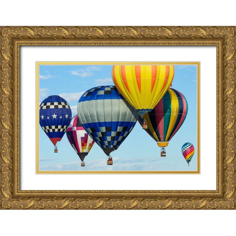 Mass Ascension Albuquerque International Balloon Fiesta-Albuquerque-New Mexico Gold Ornate Wood Framed Art Print with Double Matting by Pryor, Maresa