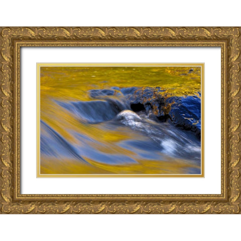 NY, Adirondacks Flowing water on Raquette Lake Gold Ornate Wood Framed Art Print with Double Matting by OBrien, Jay
