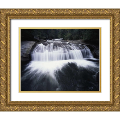 North Carolina, Turtleback Falls in Nantahala NF Gold Ornate Wood Framed Art Print with Double Matting by Talbot Frank, Christopher