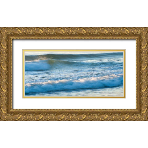 Moving Water-Abstract Gold Ornate Wood Framed Art Print with Double Matting by Theodore, George