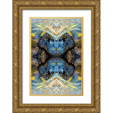 Abstract pattern in driftwood-Bandon Beach-Oregon Gold Ornate Wood Framed Art Print with Double Matting by Jones, Adam