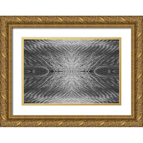 Grass pattern reflected and flipped-Bandon-Oregon Gold Ornate Wood Framed Art Print with Double Matting by Jones, Adam