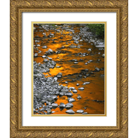 OR, Columbia Gorge, Multnomah Creek Gold Ornate Wood Framed Art Print with Double Matting by Terrill, Steve