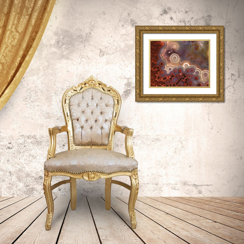 OR, Pattern in Mexican crazy lace agate Gold Ornate Wood Framed Art Print with Double Matting by Terrill, Steve