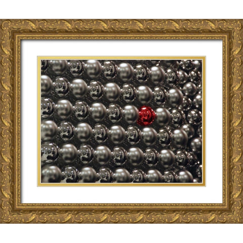 OR, Portland Silver glass Christmas ornaments Gold Ornate Wood Framed Art Print with Double Matting by Terrill, Steve
