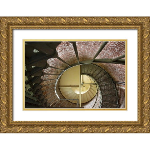 OR, Cape BlancoStaircase of lighthouse tower Gold Ornate Wood Framed Art Print with Double Matting by Kaveney, Wendy