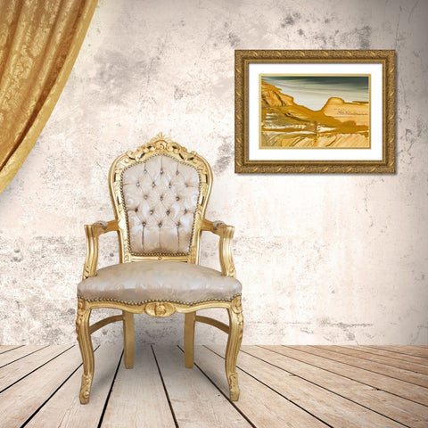 Oregon, Owyhee Close-up of picture jasper stone Gold Ornate Wood Framed Art Print with Double Matting by Kirkland, Dennis