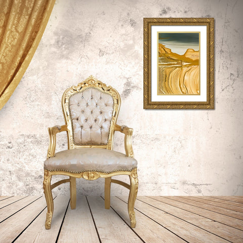 Oregon, Owyhee Close-up of picture jasper stone Gold Ornate Wood Framed Art Print with Double Matting by Kirkland, Dennis