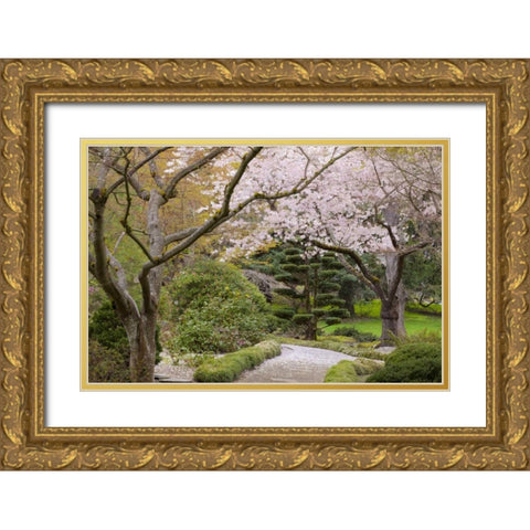 Oregon, Ashland Spring scenic in Lithia Park Gold Ornate Wood Framed Art Print with Double Matting by Paulson, Don