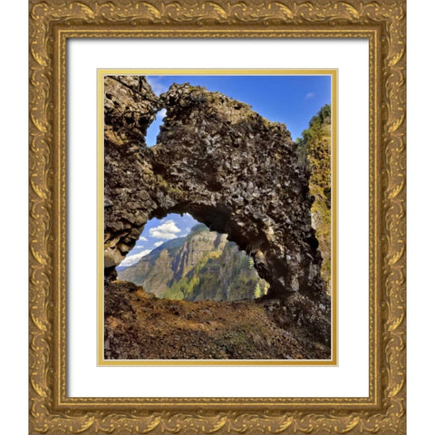 OR, Rock of Ages Arch in Columbia River Gorge NSA Gold Ornate Wood Framed Art Print with Double Matting by Terrill, Steve