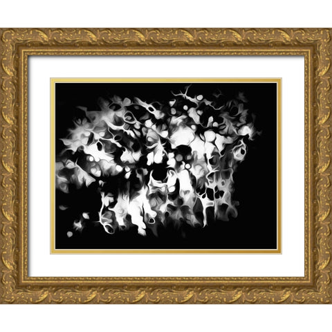Oregon Abstract of black and white photograph Gold Ornate Wood Framed Art Print with Double Matting by Jaynes Gallery