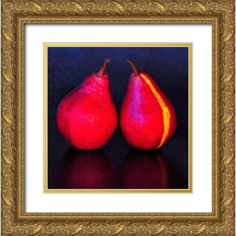 Oregon-Coos Bay Pair of Starkrimson pears Gold Ornate Wood Framed Art Print with Double Matting by Jaynes Gallery