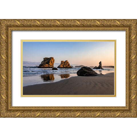 USA-Oregon-Bandon-Beach Gold Ornate Wood Framed Art Print with Double Matting by Restuccia, Joe III