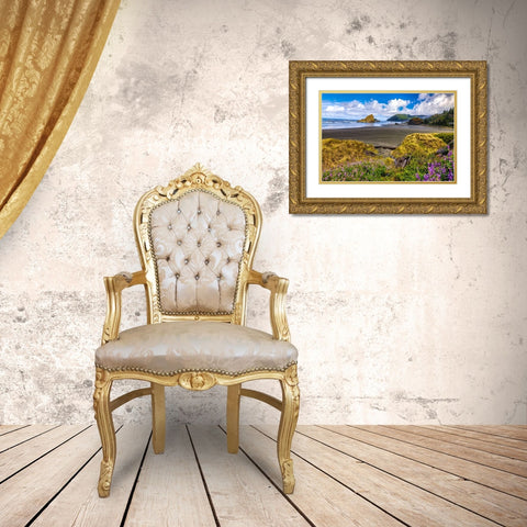 USA-Oregon-Cape Sebastian Gold Ornate Wood Framed Art Print with Double Matting by Restuccia, Joe III