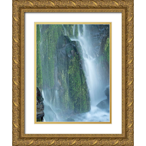 Oregon-Columbia River Gorge National Scenic Area-Lancaster Falls Gold Ornate Wood Framed Art Print with Double Matting by Wild, Jamie and Judy