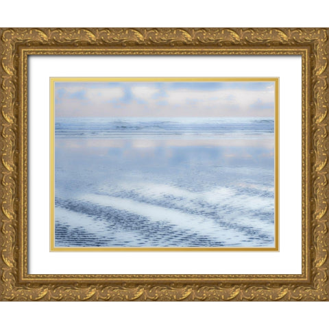 Oregon-Cannon Beach and a dreamy view of the beach at low tide Gold Ornate Wood Framed Art Print with Double Matting by Gulin, Sylvia